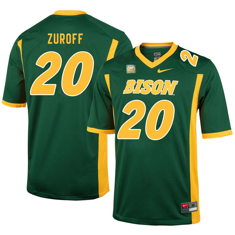 Men #20 Braden Zuroff North Dakota State Bison College Football Jerseys Sale-Green - Click Image to Close